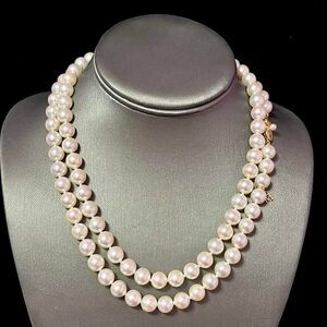 Mikimoto Estate Akoya Pearl Necklace 36" 18k YGold 9 mm Certified $56,000 M56000
